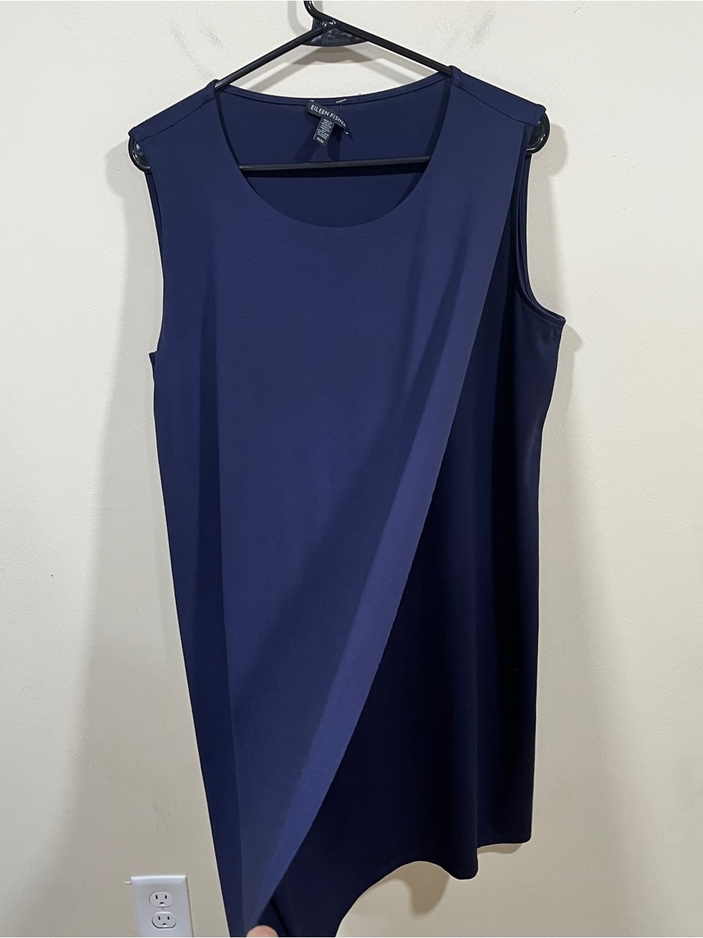 Eileen Fisher Sleeveless Faux Wrap Dress Navy size medium EUC Women’s